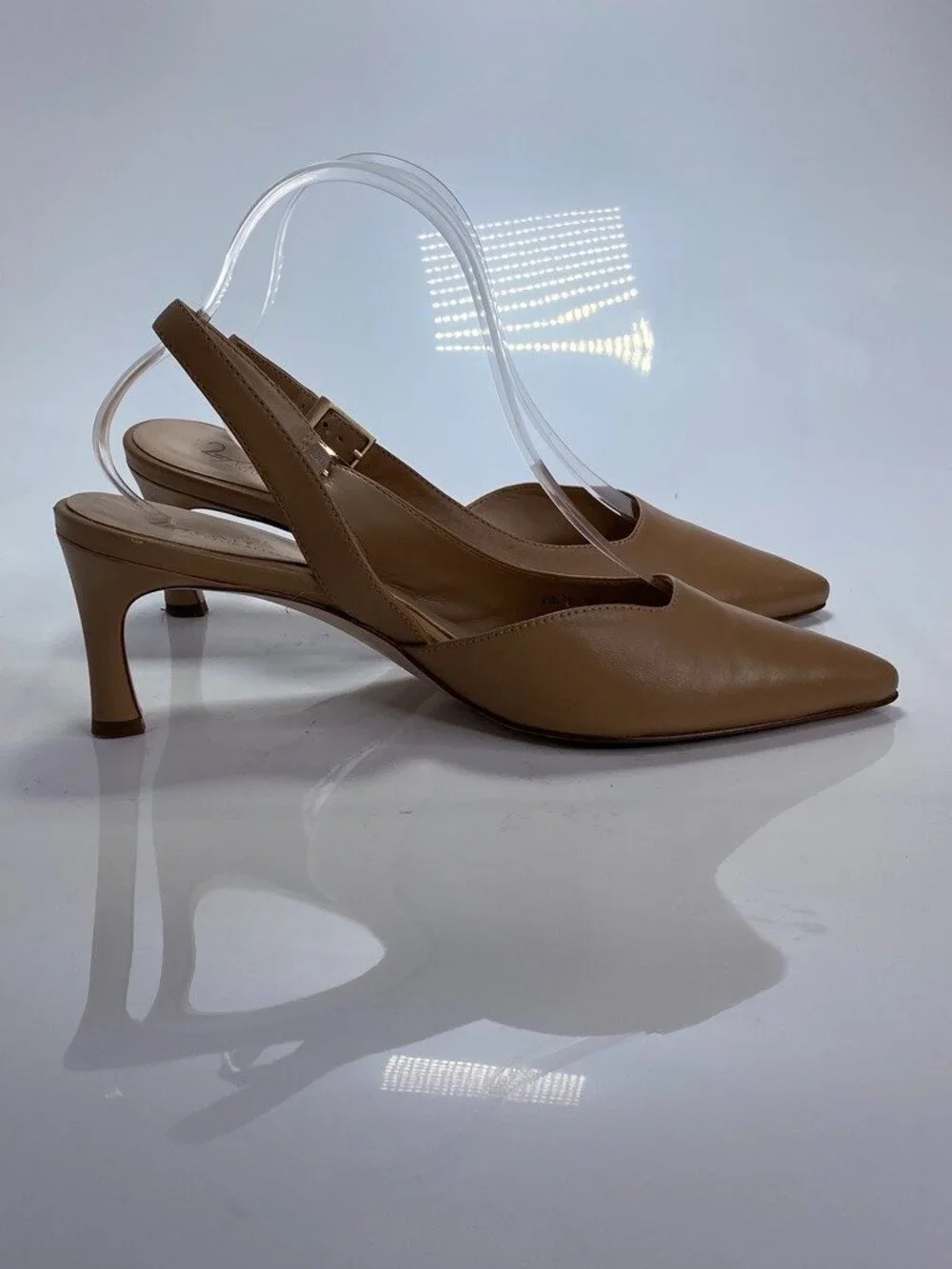 Naturalizer 27 Edit Women's Felicia Taupe Leather Pointy Slingback Heel Sz 9.5